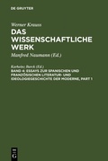 Cover: Essays zur spanischen und franz&ouml;sischen Literatur- und Ideologiegeschichte der Moderne - De Gruyter