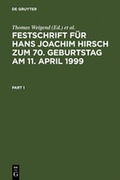 Cover: Festschrift f&uuml;r Hans Joachim Hirsch zum 70.Geburtstag am 11.April 1999 - De Gruyter