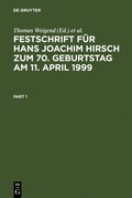 Cover: Festschrift f&uuml;r Hans Joachim Hirsch zum 70.Geburtstag am 11.April 1999 - De Gruyter
