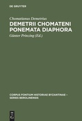 Cover: Demetrii Chomateni Ponemata diaphora - De Gruyter