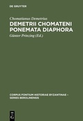 Cover: Demetrii Chomateni Ponemata diaphora - De Gruyter