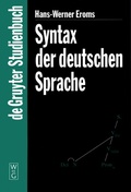 Cover: Syntax der deutschen Sprache - De Gruyter