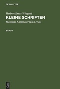 Cover: Kleine Schriften - De Gruyter