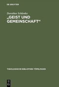 Cover: "Geist und Gemeinschaft" - De Gruyter