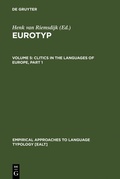 Cover: Clitics in the Languages of Europe - De Gruyter Mouton