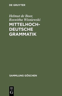 Abbildung von: Mittelhochdeutsche Grammatik - De Gruyter