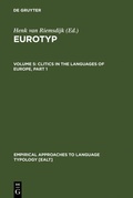 Cover: Clitics in the Languages of Europe - De Gruyter Mouton