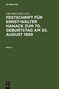 Cover: Festschrift f&uuml;r Ernst-Walter Hanack zum 70. Geburtstag am 30. August 1999 - De Gruyter