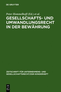 Abbildung von: Gesellschafts- und Umwandlungsrecht in der Bewährung - De Gruyter