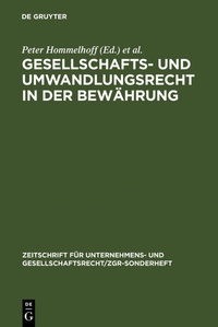 Abbildung von: Gesellschafts- und Umwandlungsrecht in der Bewährung - De Gruyter