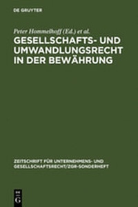 Abbildung von: Gesellschafts- und Umwandlungsrecht in der Bewährung - De Gruyter