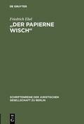 Cover: "Der papierne Wisch" - De Gruyter