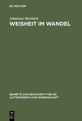 Cover: Weisheit im Wandel - De Gruyter