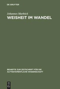 Cover: Weisheit im Wandel - De Gruyter