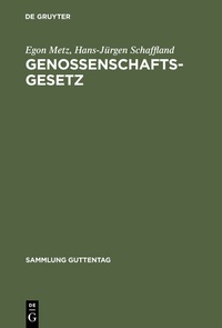 Abbildung von: Genossenschaftsgesetz - De Gruyter