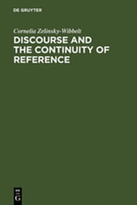 Abbildung von: Discourse and the Continuity of Reference - De Gruyter Mouton