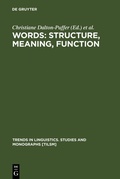 Cover: Words: Structure, Meaning, Function - De Gruyter Mouton