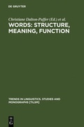 Cover: Words: Structure, Meaning, Function - De Gruyter Mouton