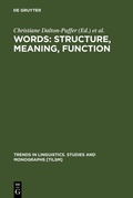 Cover: Words: Structure, Meaning, Function - De Gruyter Mouton