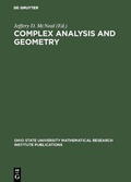 Cover: Complex Analysis and Geometry - De Gruyter