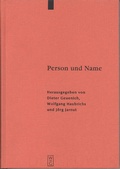 Cover: Person und Name - De Gruyter