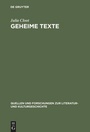 Cover: Geheime Texte - De Gruyter