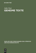 Cover: Geheime Texte - De Gruyter