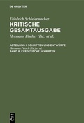 Abbildung von: Exegetische Schriften - De Gruyter