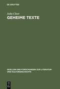 Cover: Geheime Texte - De Gruyter