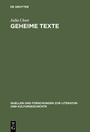 Cover: Geheime Texte - De Gruyter