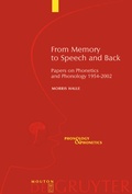 Cover: From Memory to Speech and Back - De Gruyter Mouton