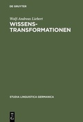 Cover: Wissenstransformationen - De Gruyter