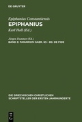 Cover: Panarion haer. 65-80. De fide - De Gruyter