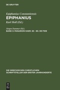 Cover: Panarion haer. 65-80. De fide - De Gruyter