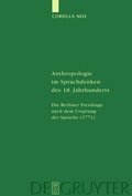 Cover: Anthropologie im Sprachdenken des 18. Jahrhunderts - De Gruyter