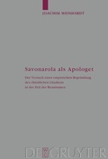 Cover: Savonarola als Apologet - De Gruyter