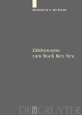 Cover: Z&auml;hlsynopse zum Buch Ben Sira - De Gruyter