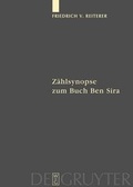 Cover: Z&auml;hlsynopse zum Buch Ben Sira - De Gruyter