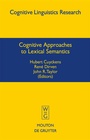 Cover: Cognitive Approaches to Lexical Semantics - De Gruyter Mouton