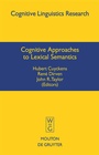 Cover: Cognitive Approaches to Lexical Semantics - De Gruyter Mouton