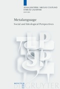 Cover: Metalanguage - De Gruyter Mouton