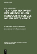 Cover: Das Matth&auml;usevangelium - De Gruyter