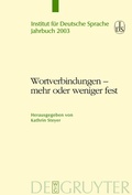 Cover: Wortverbindungen - mehr oder weniger fest - De Gruyter