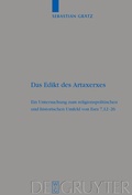 Cover: Das Edikt des Artaxerxes - De Gruyter