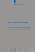 Cover: Das Edikt des Artaxerxes - De Gruyter