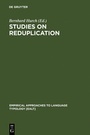 Cover: Studies on Reduplication - De Gruyter Mouton