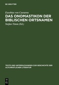 Cover: Das Onomastikon der biblischen Ortsnamen - De Gruyter