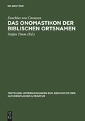 Cover: Das Onomastikon der biblischen Ortsnamen - De Gruyter
