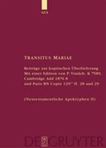 Cover: Transitus Mariae - De Gruyter