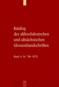 Cover: Katalog der althochdeutschen und alts&auml;chsischen Glossenhandschriften - De Gruyter
